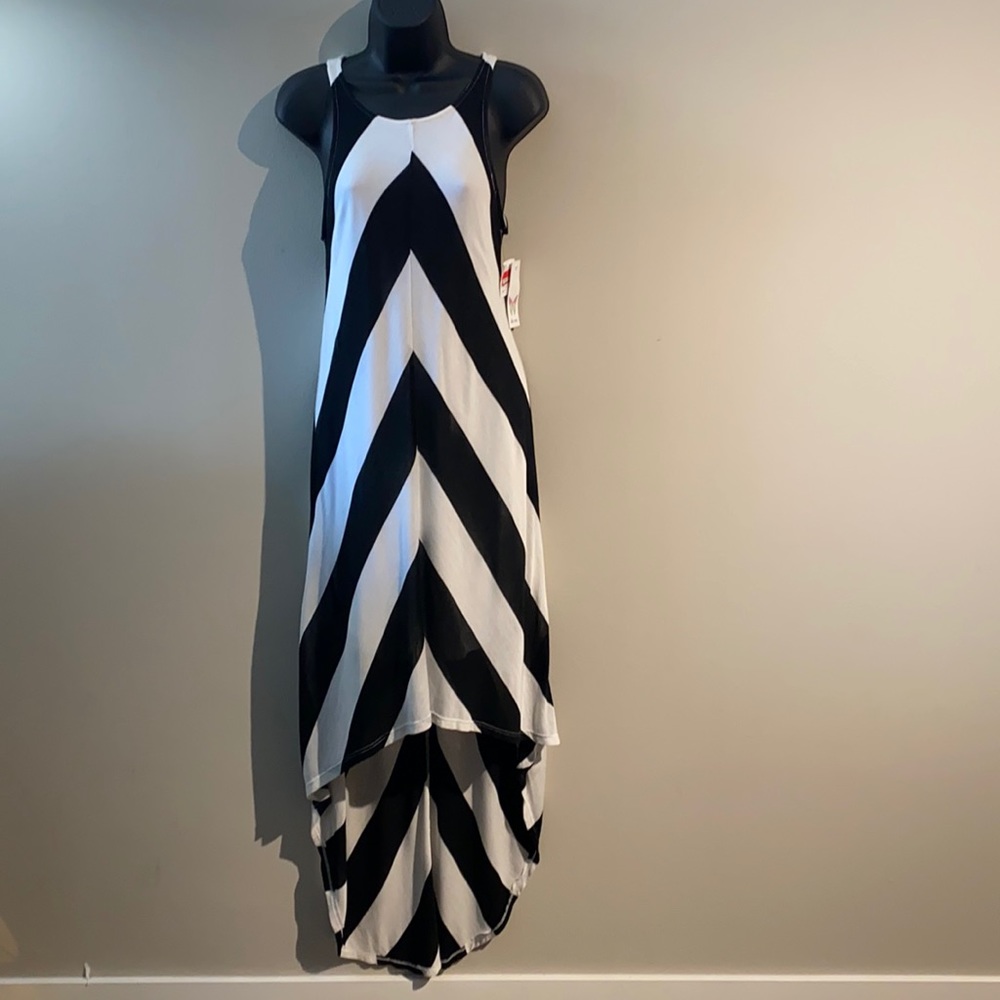 Ella Moss Black and White Racer Back Tank Dress